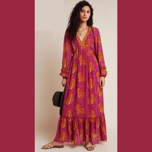 FARM for Anthropologie Cheetah Dress